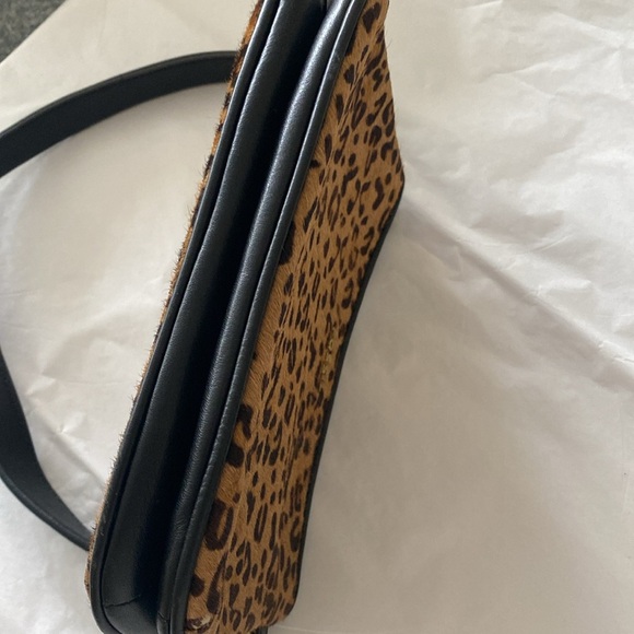 Fossil “Memoir”  Top Zip Calf Hair Cheetah Print Purse Bag Wristlet - Picture 11 of 15